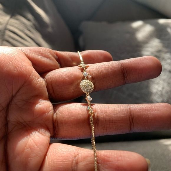 14K Yellow Gold Bracelt w/ AAA Micro Inlaid Zirconias - Picture 6 of 10